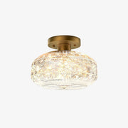 Retro Crystal Semi Flush Mount Bedroom Ceiling Light