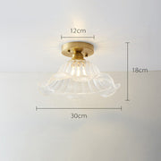 Vintage Glass Semi Flush Ceiling Lamp