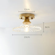 Vintage Glass Semi Flush Ceiling Lamp