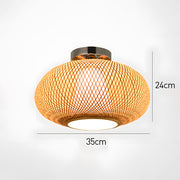 Eco-Friendly Bamboo Woven Ceiling Light for Bedroom