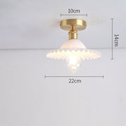 Vintage Glass Semi Flush Ceiling Lamp