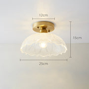 Vintage Glass Semi Flush Ceiling Lamp