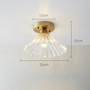 Vintage Glass Semi Flush Ceiling Lamp