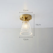 Vintage Glass Semi Flush Ceiling Lamp