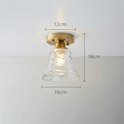 Vintage Glass Semi Flush Ceiling Lamp