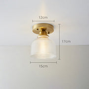 Vintage Glass Semi Flush Ceiling Lamp