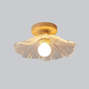 Flower Clear Wood and Glass Ceiling Light