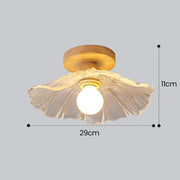 Flower Clear Wood and Glass Ceiling Light