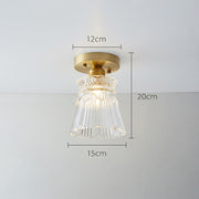 Vintage Glass Semi Flush Ceiling Lamp