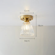 Vintage Glass Semi Flush Ceiling Lamp