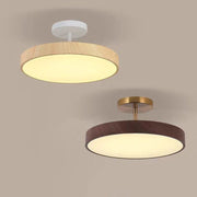 Walnut LED Semi-Flush Dimmable Ceiling Lamp