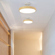 Walnut LED Semi-Flush Dimmable Ceiling Lamp