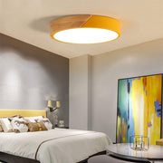 Simple Round Wood LED Dimmable Ceiling Lights