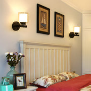 Vintage Bedside Wall Light With Glass Shade
