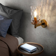 Vintage Iron Armed Glass Wall Lights