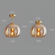 Vintage Copper Glass Modern Ceiling Lights
