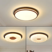 Walnut Color Modern LED Bedroom Ceiling Light