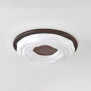 Walnut Color Modern LED Bedroom Ceiling Light