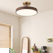 Walnut LED Semi-Flush Dimmable Ceiling Lamp