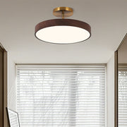 Walnut LED Semi-Flush Dimmable Ceiling Lamp