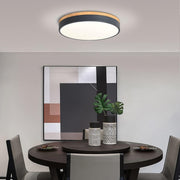 Wooden Round Shape Flush LED Ceiling Lights For Living Room