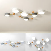 Scandinavian Minimalist Wood Flush Mount LED Ceiling Light