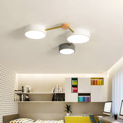 Scandinavian Minimalist Wood Flush Mount LED Ceiling Light