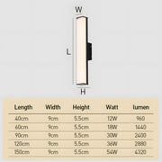 IP54 Outdoor Long Wall Lamp LED Minimalist For Garden