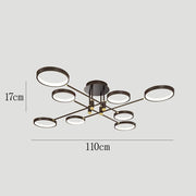 Large Iron Rings Living Room LED Dimmable Ceiling Light