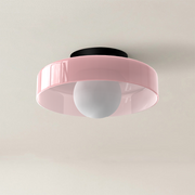 Glass Round Flush Mount Kitchen Flush Ceiling Light