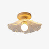 Flower Clear Wood and Glass Ceiling Light