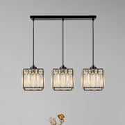 Luxury Multi-lights Glass Black Bedroom Pendant Light