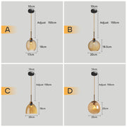 Creative Simple Glass Multi-shape Pendant Lights For Kitchen Island