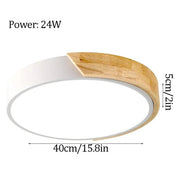 Simple Round Wood LED Dimmable Ceiling Lights