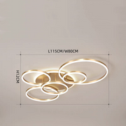 Gold Iron Multi Rings LED Bedroom Ceiling Light