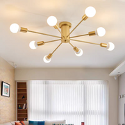 Simple Gold Iron Semi Flush Chandelier For Bedroom