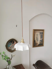 Tiffany Pleated Edge Glass Pendant Light