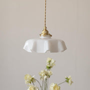 Tiffany Pleated Edge Glass Pendant Light