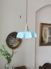 Tiffany Pleated Edge Glass Pendant Light
